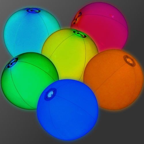 Glow Beach Ball 12in Asst