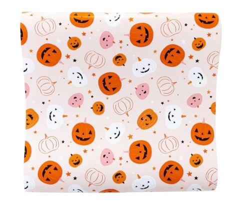 Pink Pumkins Paper Tbl Runner