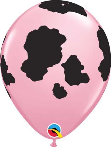 SPECIAL ORDER ONLY ~ 11" White w/ Black Cow Print Matte Finsih ~ 50 Count Bag