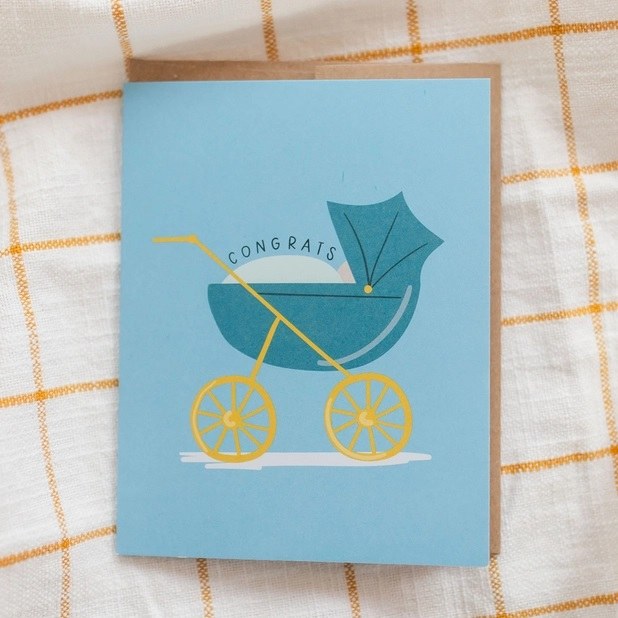 Card Baby Congrats Carriage