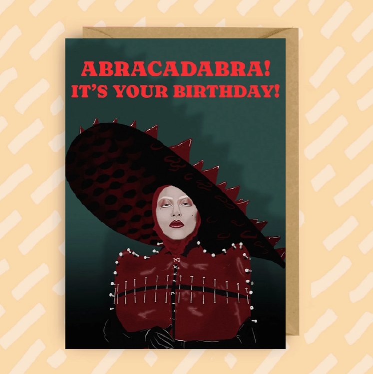 Lady Gaga Abracadabra Happy Birthday Card • BLANK INSIDE