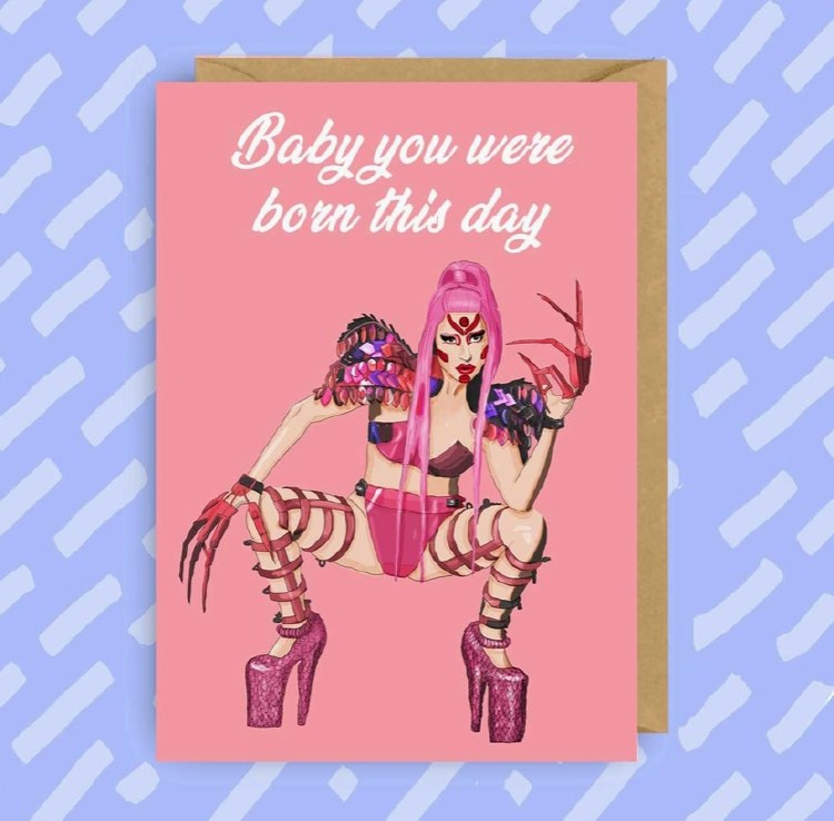 Lady Gaga Born This Way Birthday Card • BLANK INSIDE