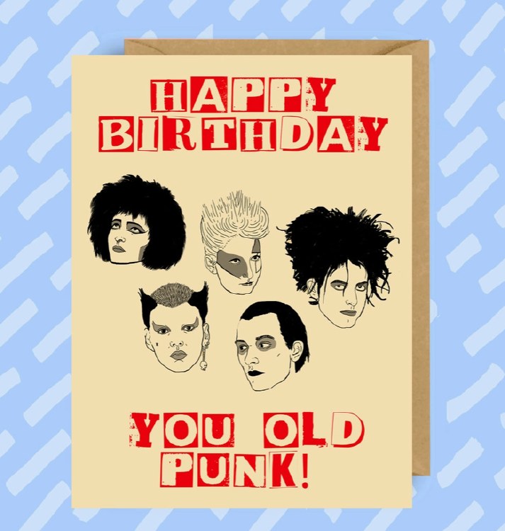 Happy Birthday You Old Punk Card • BLANK INSIDE