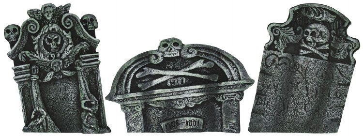 Crooked Tombstone Set ~ 3 Pack (Stands Included)