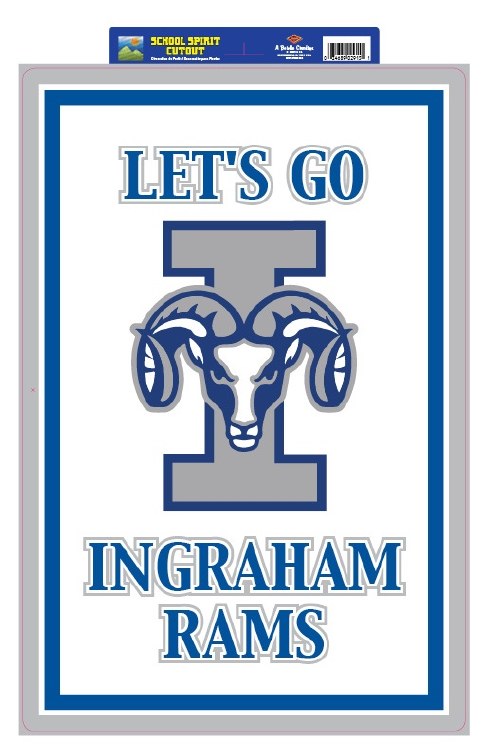 Ingraham Rams Sign 20" x 14"