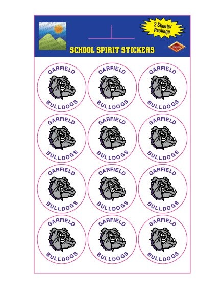 Garfield Bulldogs Sticker Pack 24ct