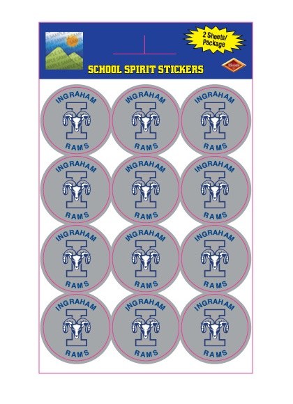 Ingraham Rams Sticker Pack 24ct