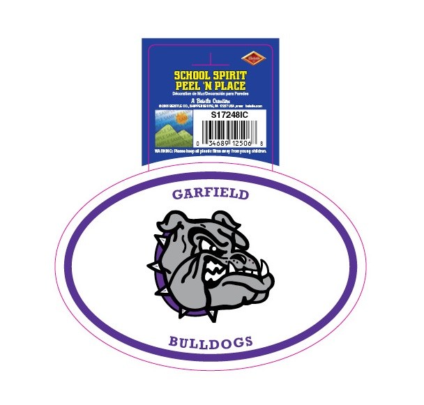 Garfield Bulldogs Peel'n'Place Oval Sticker