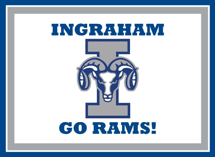 Ingraham Rams Yard Sign 15.5" x 11.5"
