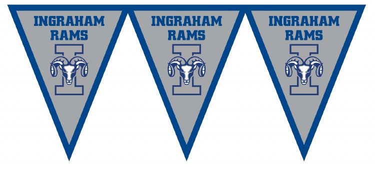 Ingraham Rams Pennant Banner 7.4ft x 11in