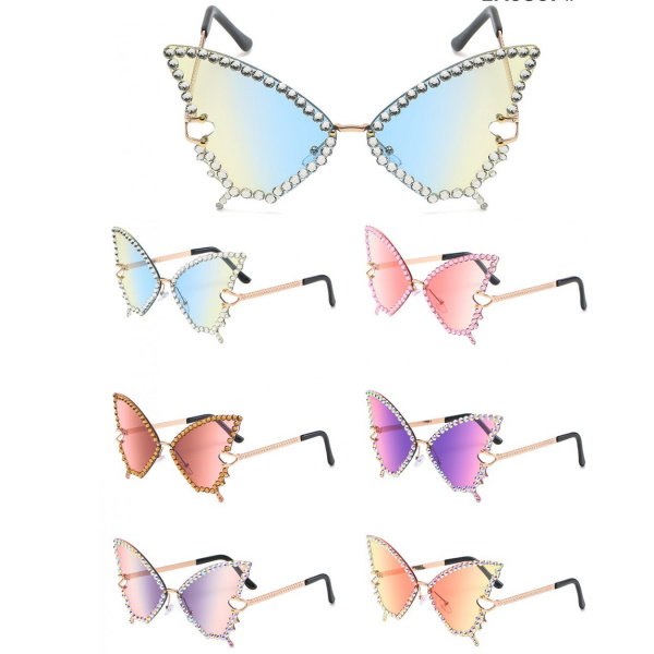 Glasses Butterfly Gem Outline