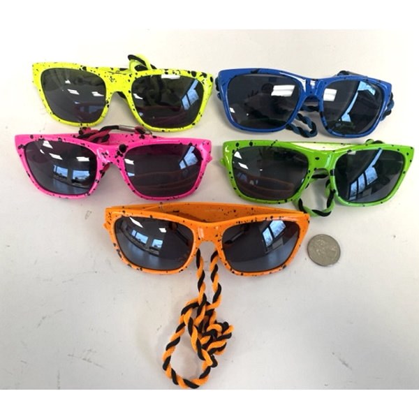 Sunglasses 80's Neon Asst