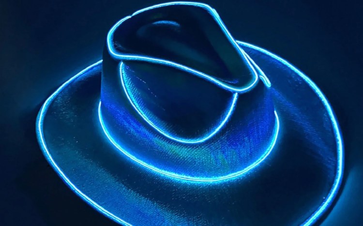 Hat Cowboy Blue LED light up
