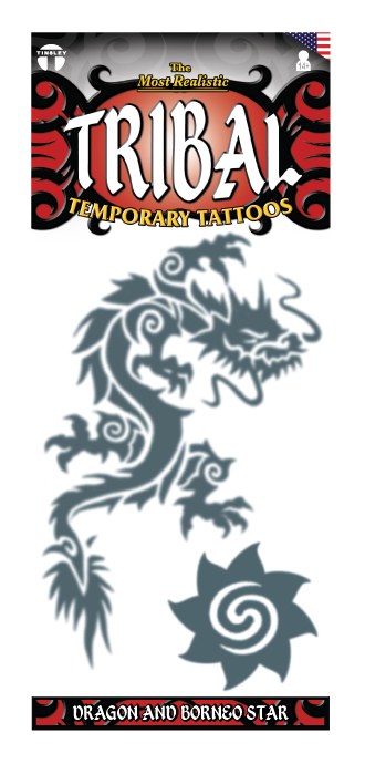 TattooFX Tribal Dragon &amp; Star