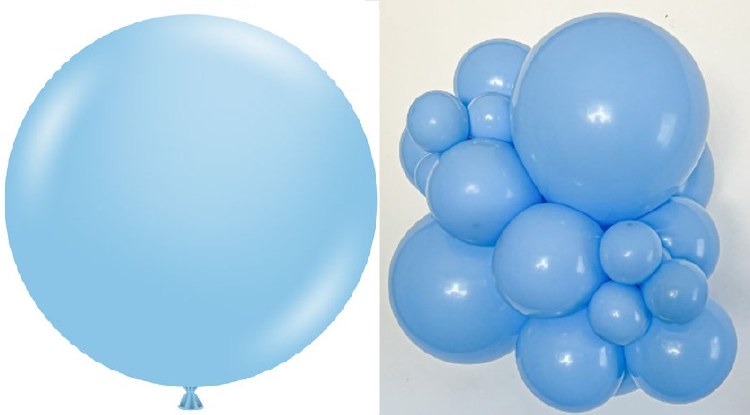 30" Solid Mega Jumbo Latex Helium Balloon • Blue, Baby