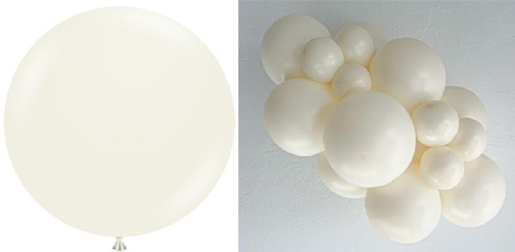 Tuftex 36" Uninflated Latex • 1 Count • Neutral, Metallic Lace