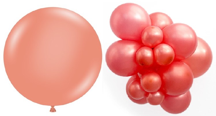 Tuftex 36" Uninflated Latex • 1 Count • Pink, Metallic Rose Gold