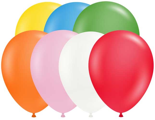 Tuftex 11" Uninflated Latex • 100 Count Bag • Assortment Standard w/ White
