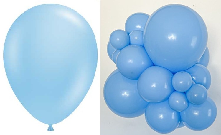 Tuftex 11" Uninflated Latex • 100 Count Bag • Blue, Baby