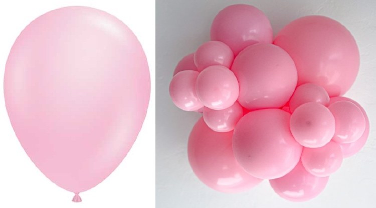 Tuftex 11" Uninflated Latex • 100 Count Bag • Pink, Baby