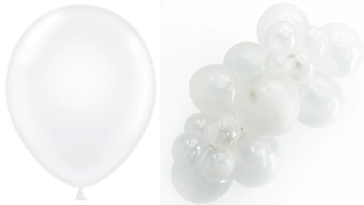 Tuftex 11" Uninflated Latex • 100 Count Bag • Neutral, Crystal Clear