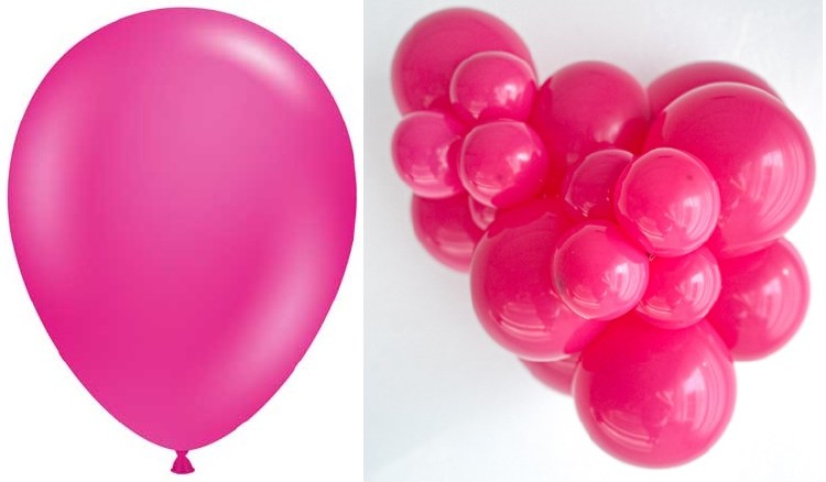 Tuftex 11" Uninflated Latex • 100 Count Bag • Pink, Hot