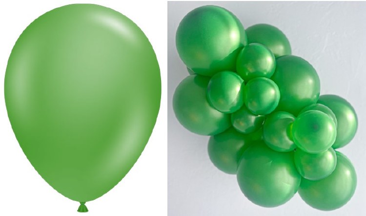 Tuftex 11" Uninflated Latex • 100 Count Bag • Green, Metallic