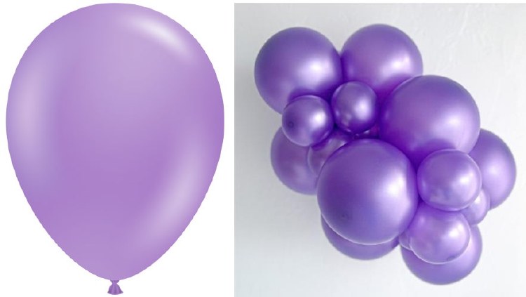 Tuftex 11" Uninflated Latex • 100 Count Bag • Purple, Metallic Lilac