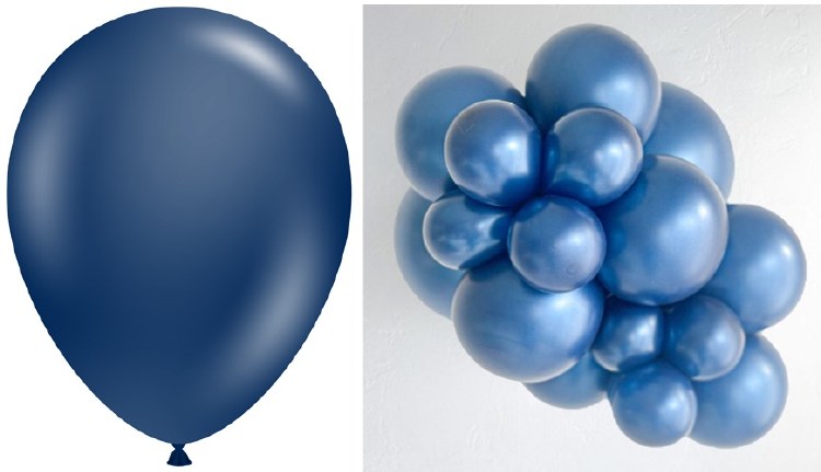 Tuftex 11" Uninflated Latex • 100 Count Bag • Blue, Metallic Midnight