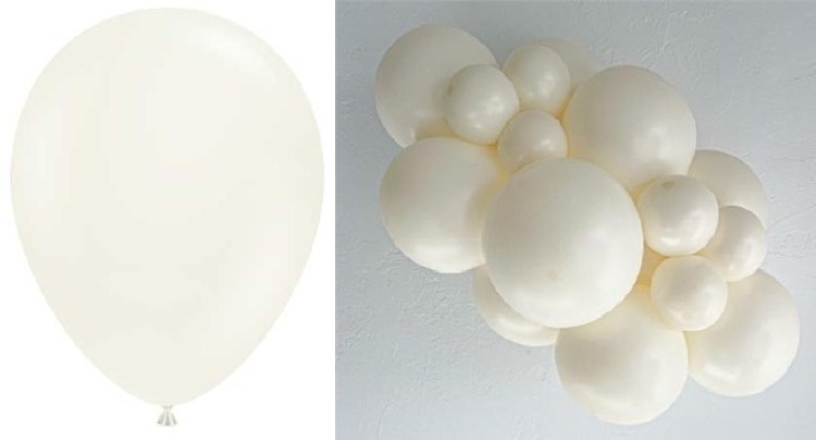 Tuftex 17" Uninflated Latex • 50 Count Bag • Neutral, Metallic Lace