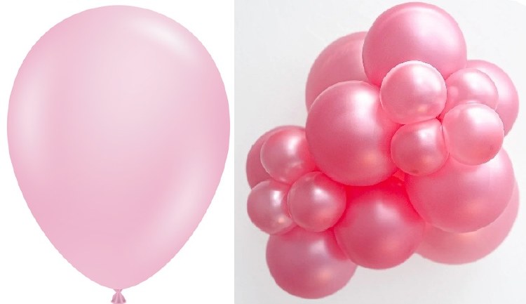 Tuftex 17" Uninflated Latex • 50 Count Bag • Pink, Metallic Shimmering