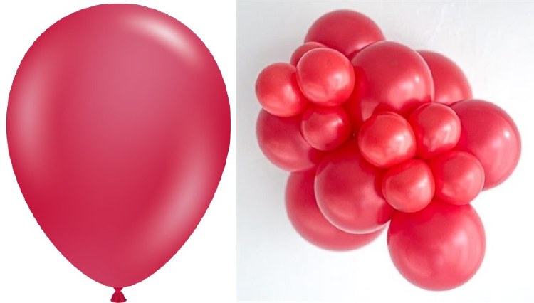 Tuftex 17" Uninflated Latex • 50 Count Bag • Warm, Red Metallic Starfire