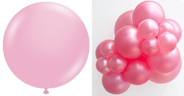 Tuftex 24" Uninflated Latex • 25 Count Bag • Pink, Metallic Shimmering