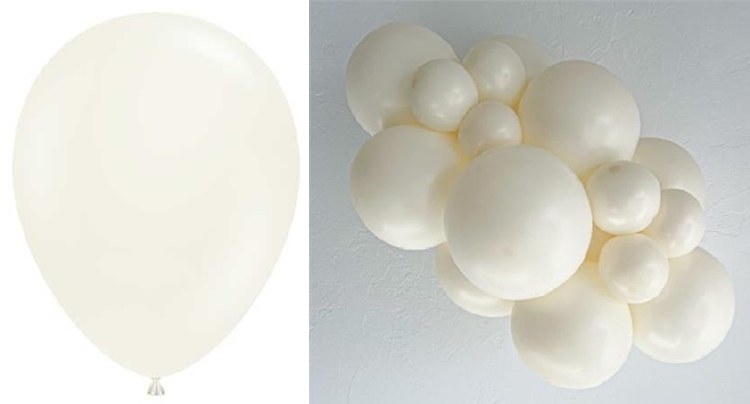 Tuftex 5" Uninflated Latex • 50 Count Bag • Neutral, Metallic Lace