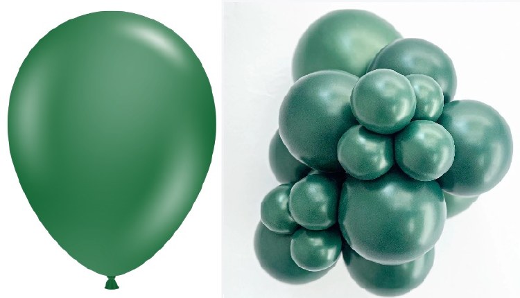 Tuftex 5" Uninflated Latex • 50 Count Bag • Green, Metallic