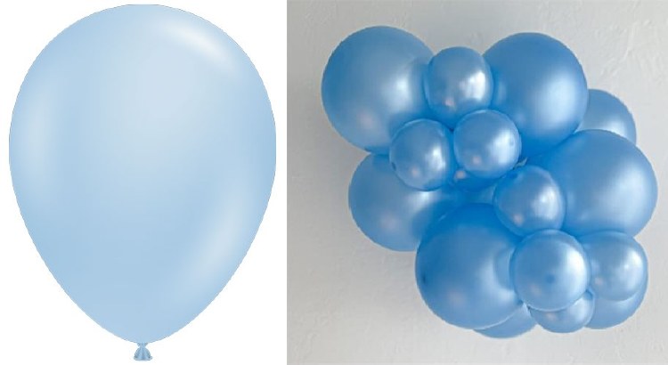 Tuftex 5" Uninflated Latex • 50 Count Bag • Blue, Metallic Sky