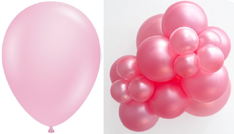 Tuftex 5" Uninflated Latex • 50 Count Bag • Pink, Metallic Shimmering