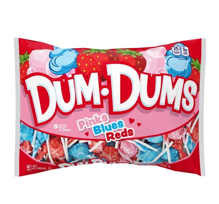 Candy Dum Dums Pink/Blue/Red