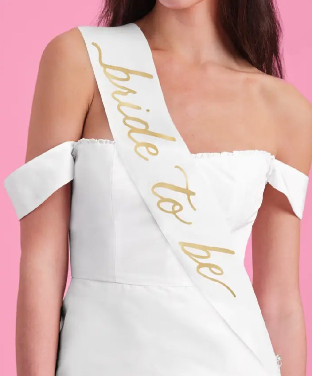 Sash Bride To Be Wht/Gold