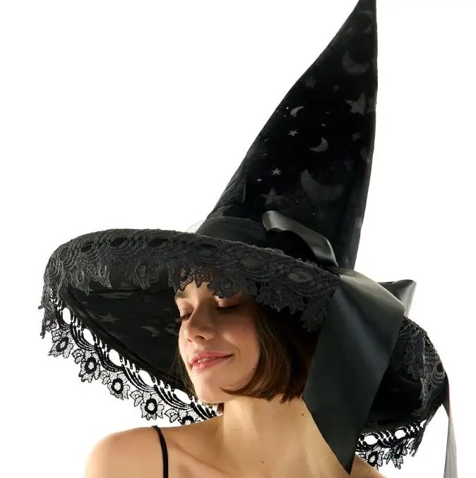 Witch Hat Black w/ Lace