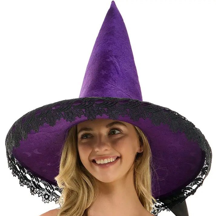 Witch Hat Purple w/ Lace