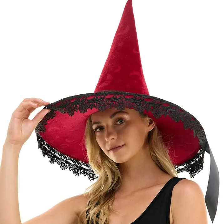 Witch Hat Red w/ Lace