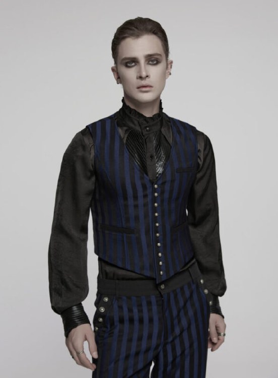 Punk Vest Blk/Blue Stripe 2XL