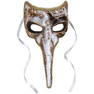 Mask Long Nose White/Gold