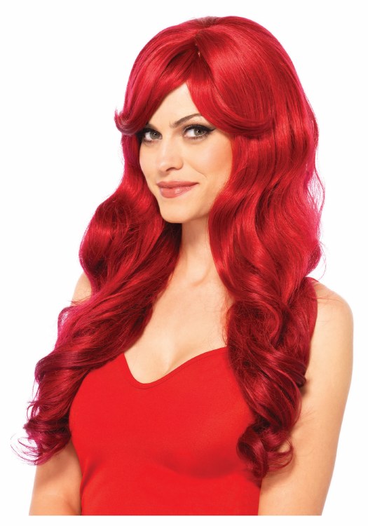 Wig Long Wavy Red