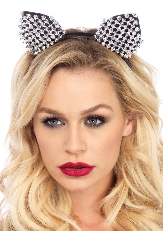 Cat Ears Studded Silver