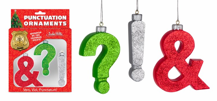 Puncutuation Ornaments ~ 3 Pack