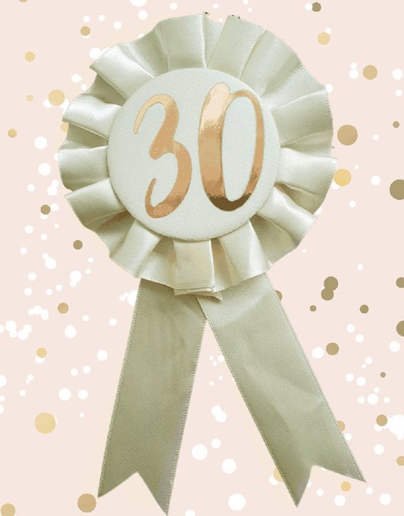 Rose Gold 30th Birthday Badge