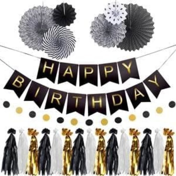 Birthday Garland Kit Black