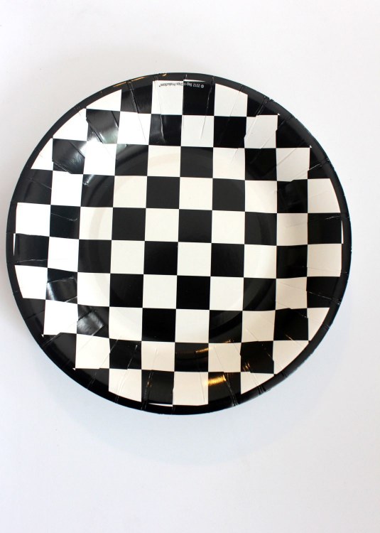 Black/White Checker 9in Plates